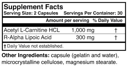 Nerve and Energy Booster Supplement Facts